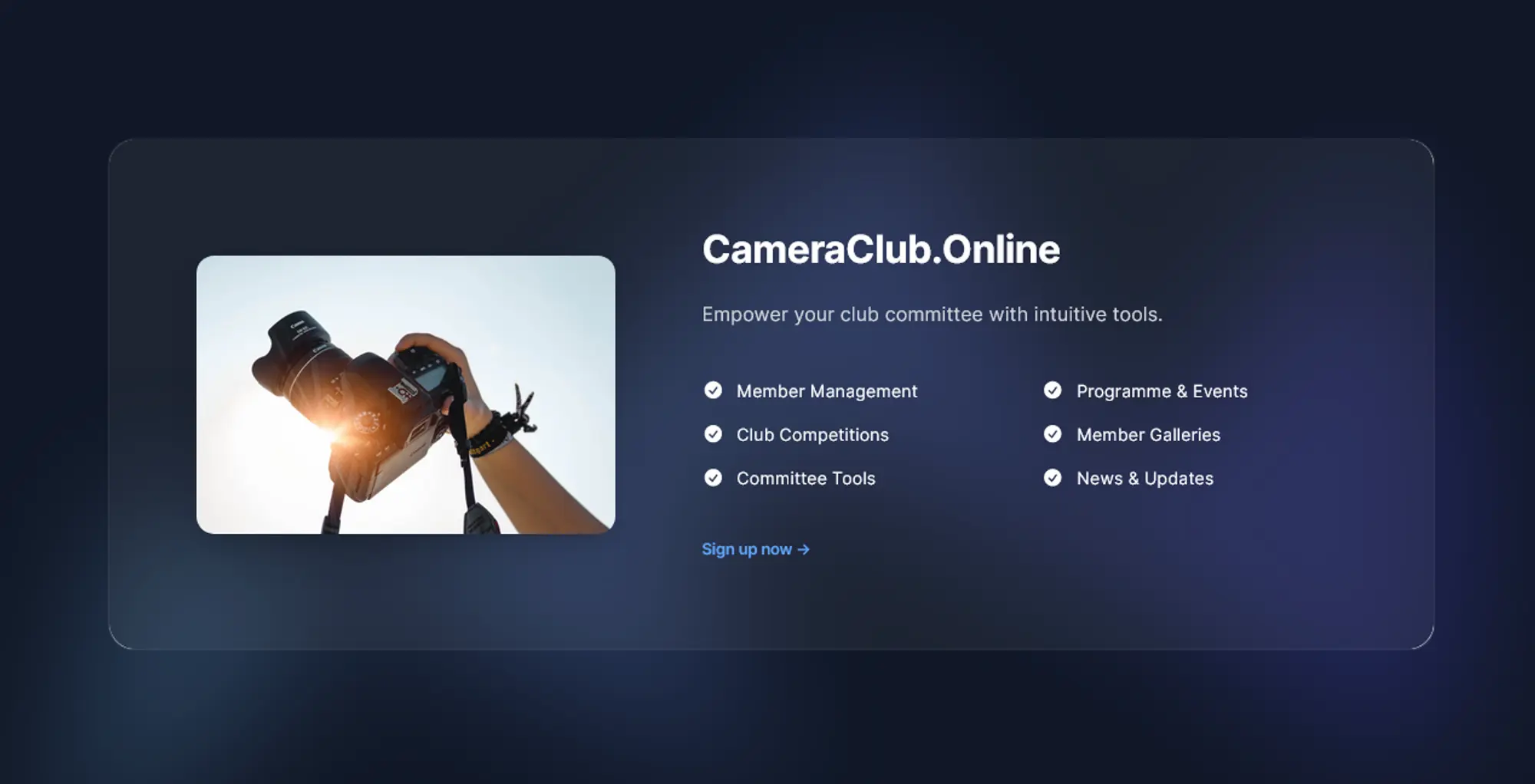 Overview of CameraClub.Online's key features